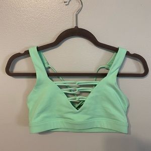 Lorna Jane Lime green strappy sports bra